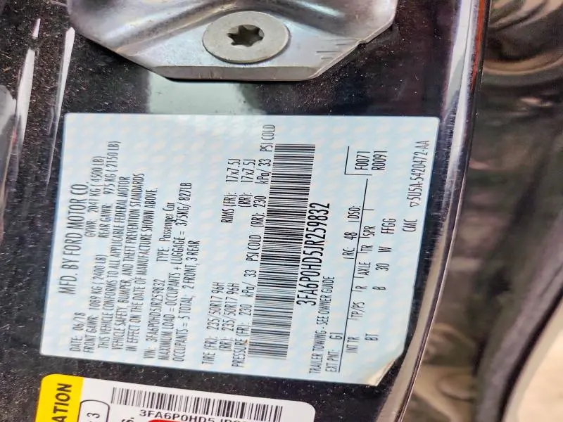 2018 FORD FUSION SE  