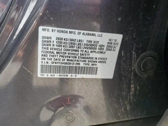 2016 HONDA PILOT ELITE  