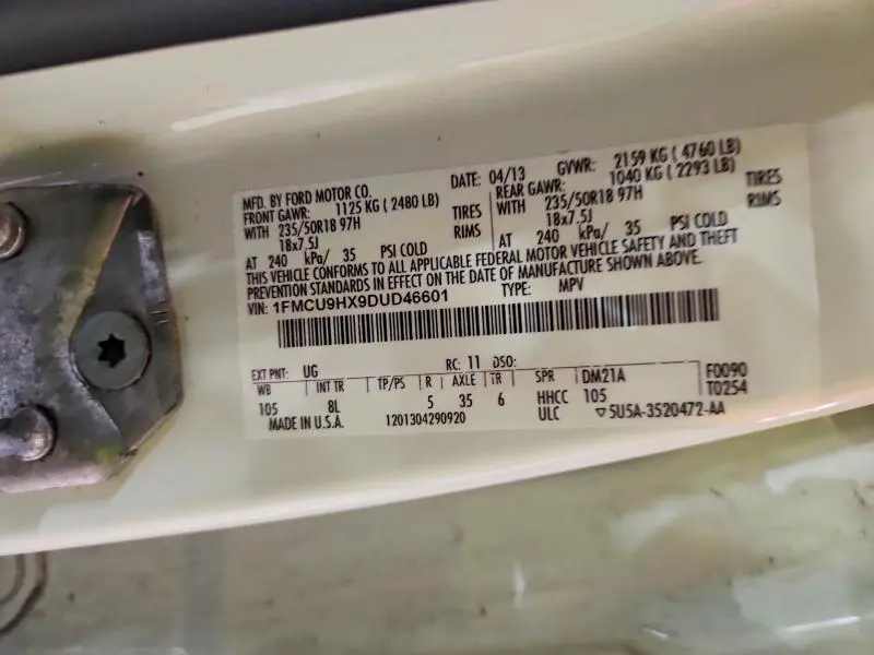 2013 FORD ESCAPE SEL  