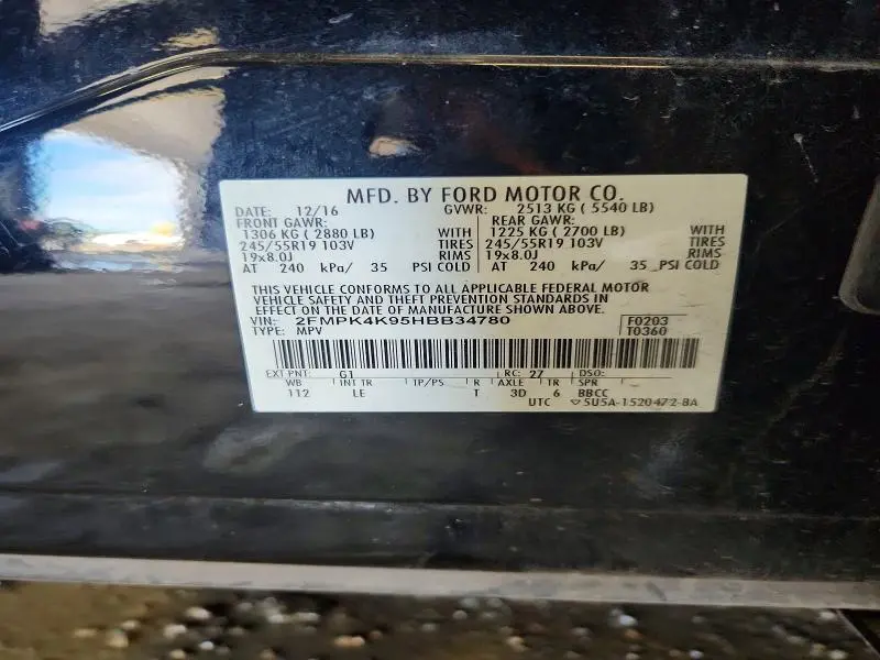 2017 FORD EDGE TITANIUM  
