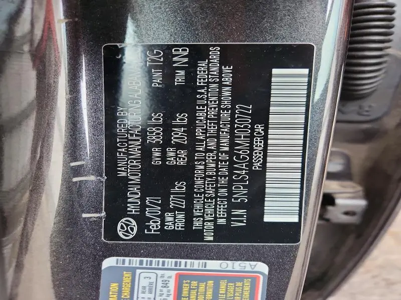 2021 HYUNDAI ELANTRA SEL  