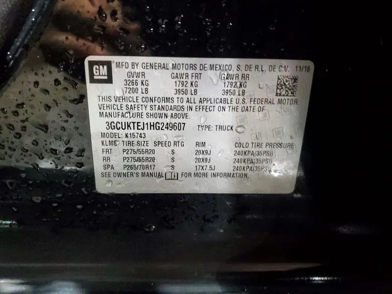 2017 CHEVROLET SILVERADO K1500 HIGH COUNTRY  