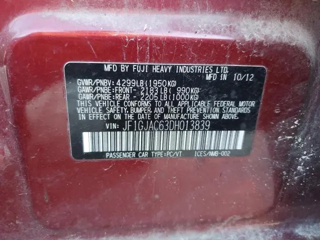 2013 SUBARU IMPREZA PREMIUM  