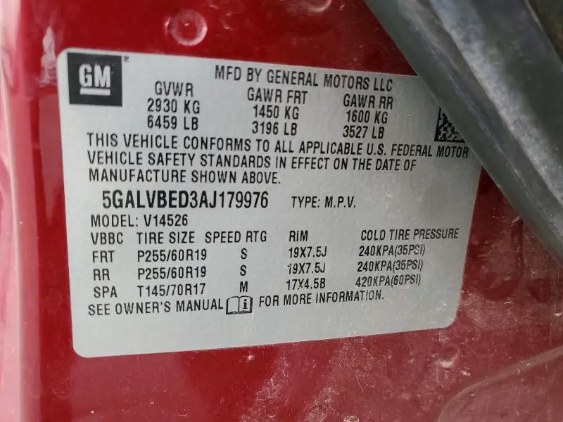 2010 BUICK ENCLAVE CXL  