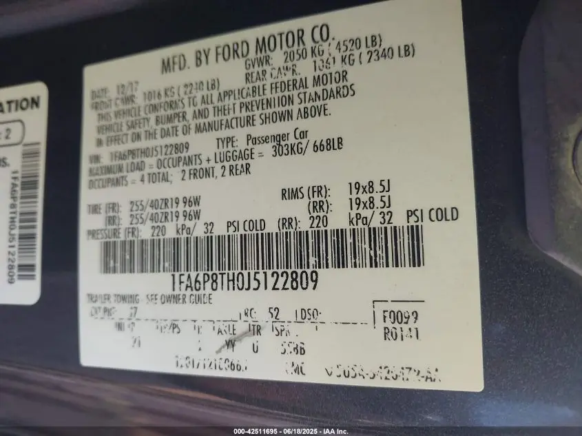 2018 FORD MUSTANG ECOBOOST