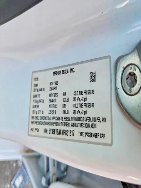 2021 TESLA MODEL 3   