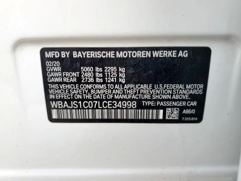 2020 BMW 540 I  
