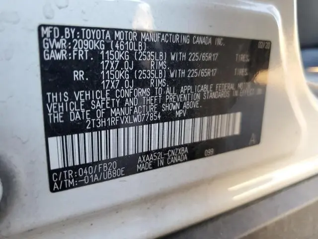 2020 TOYOTA RAV4 LE  