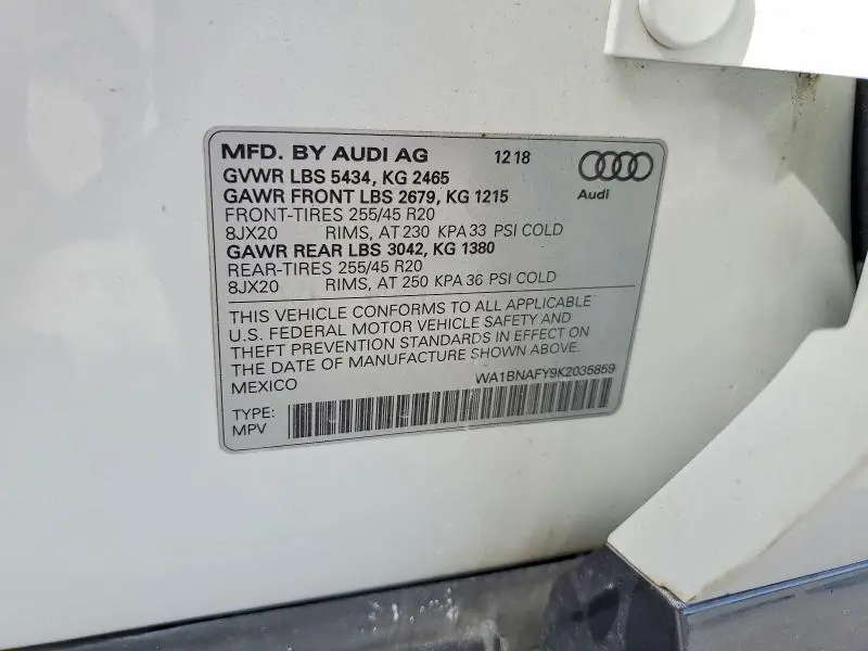 2019 AUDI Q5 PREMIUM PLUS  