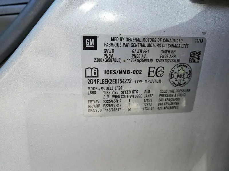2014 CHEVROLET EQUINOX LS  