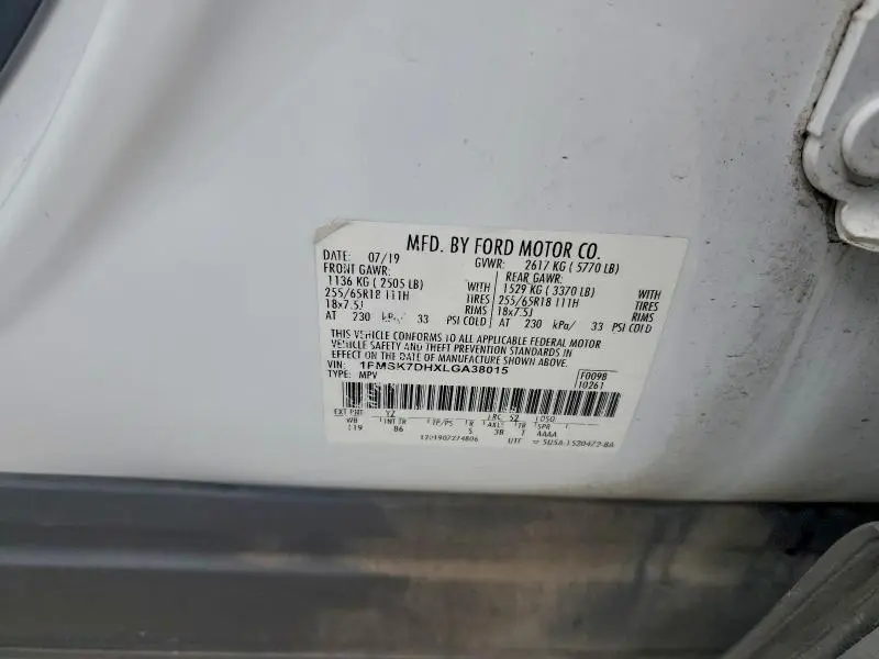 2020 FORD EXPLORER XLT  