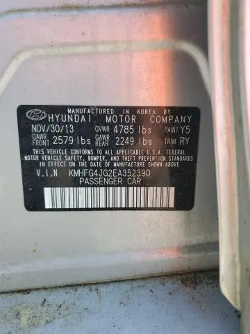 2014 HYUNDAI AZERA   