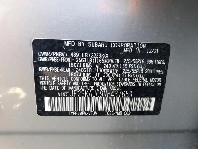 2022 SUBARU FORESTER SPORT  