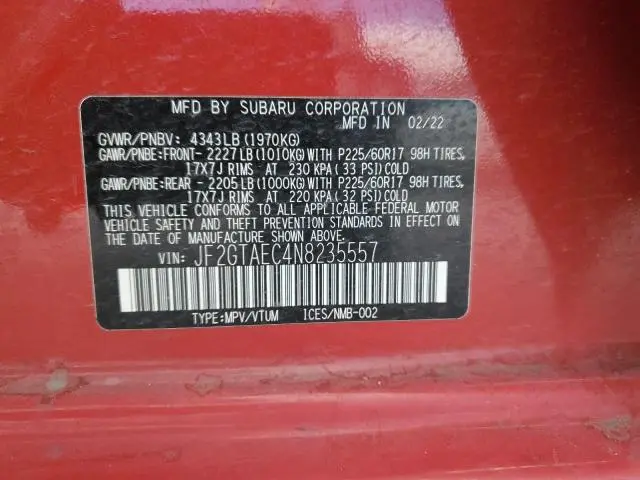 2022 SUBARU CROSSTREK PREMIUM  