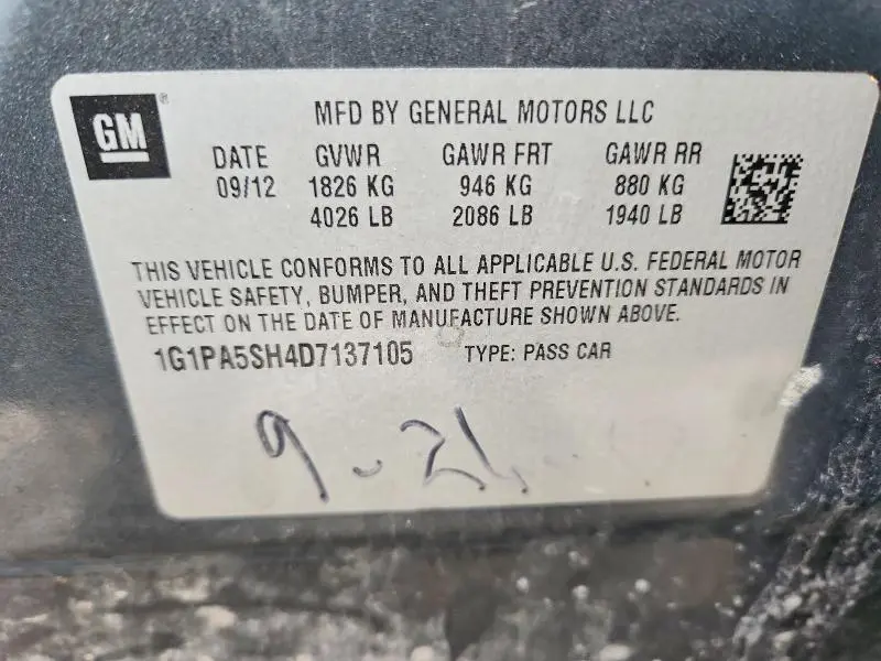 2013 CHEVROLET CRUZE LS  