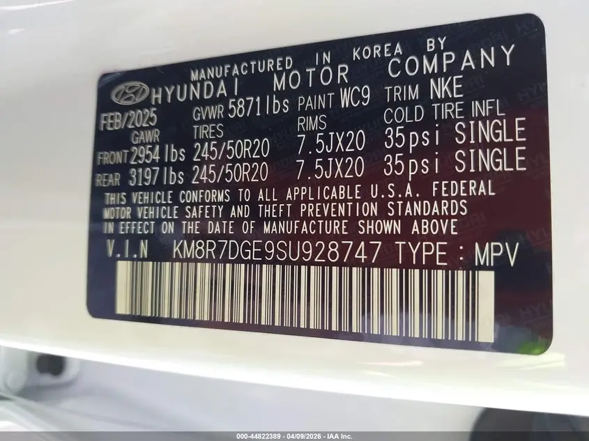 2025 HYUNDAI PALISADE CALLIGRAPHY NIGHT EDITION