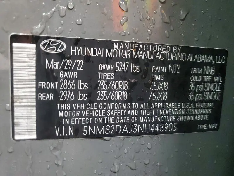 2022 HYUNDAI SANTA FE SEL  