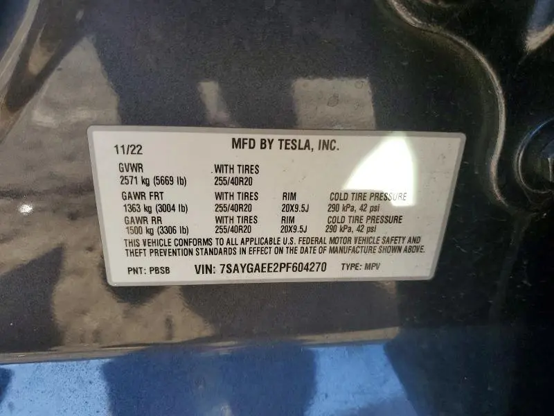 2023 TESLA MODEL Y   
