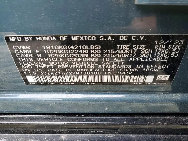 2024 HONDA HR-V EXL  