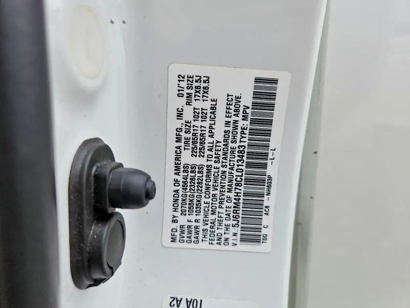 2012 HONDA CR-V EXL  