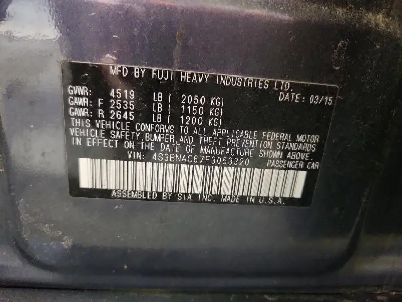 2015 SUBARU LEGACY 2.5I PREMIUM  