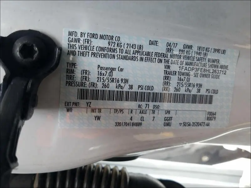 2017 FORD FOCUS SE