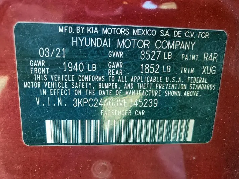 2021 HYUNDAI ACCENT SE  