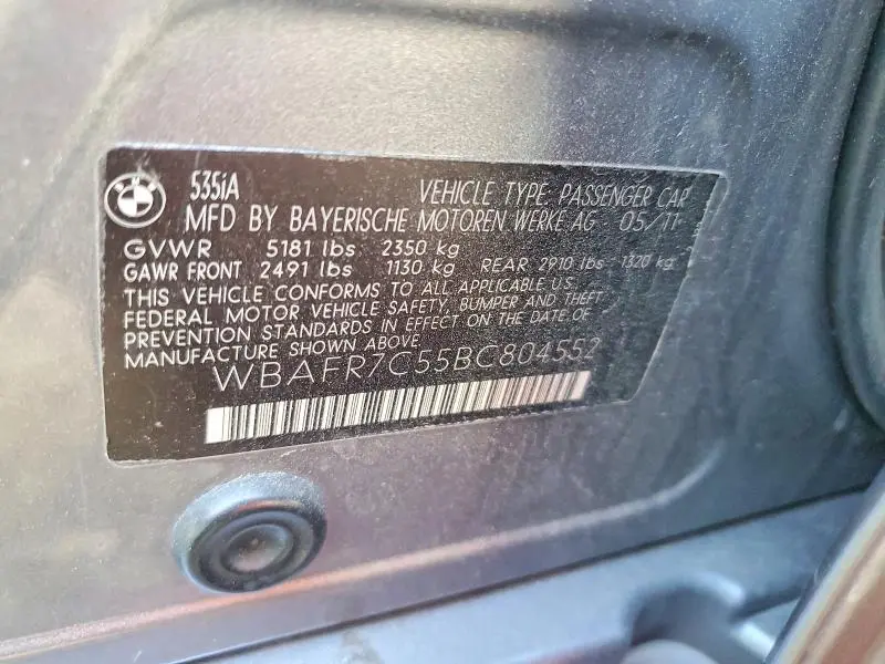 2011 BMW 535 I  
