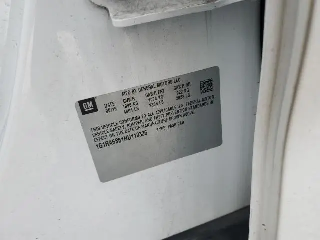 2017 CHEVROLET VOLT LT  