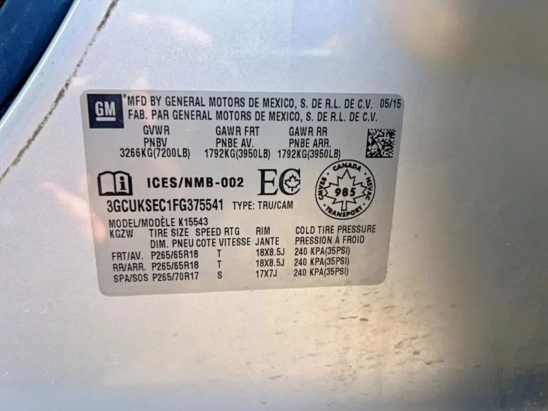 2015 CHEVROLET SILVERADO K1500 LTZ  