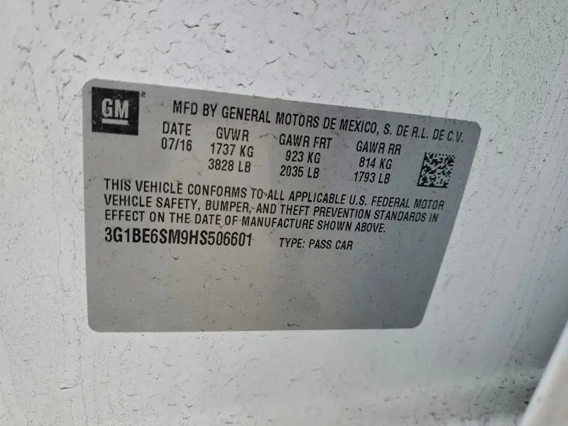 2017 CHEVROLET CRUZE LT  