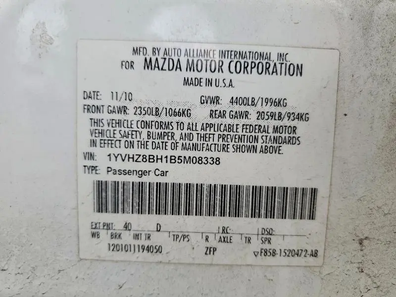 2011 MAZDA 6 I  