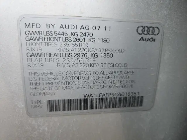 2012 AUDI Q5 PREMIUM PLUS  