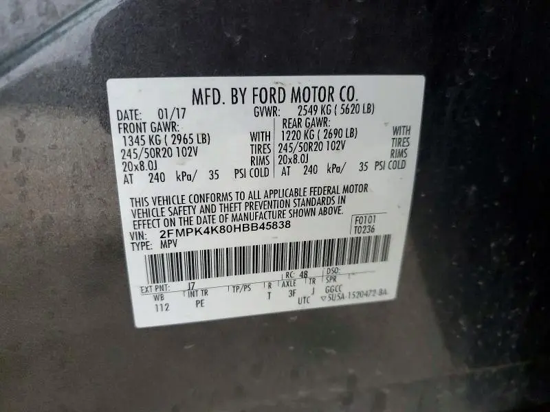 2017 FORD EDGE TITANIUM  