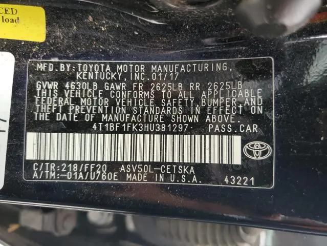 2017 TOYOTA CAMRY SE  