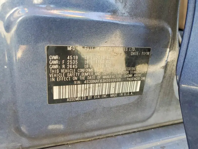 2017 SUBARU LEGACY 2.5I PREMIUM  
