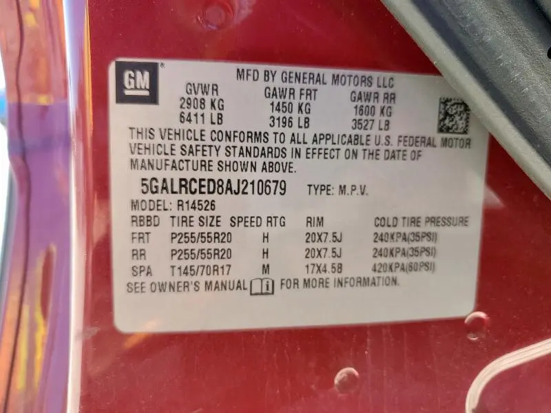 2010 BUICK ENCLAVE CXL  