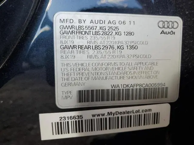 2012 AUDI Q5 PREMIUM PLUS  
