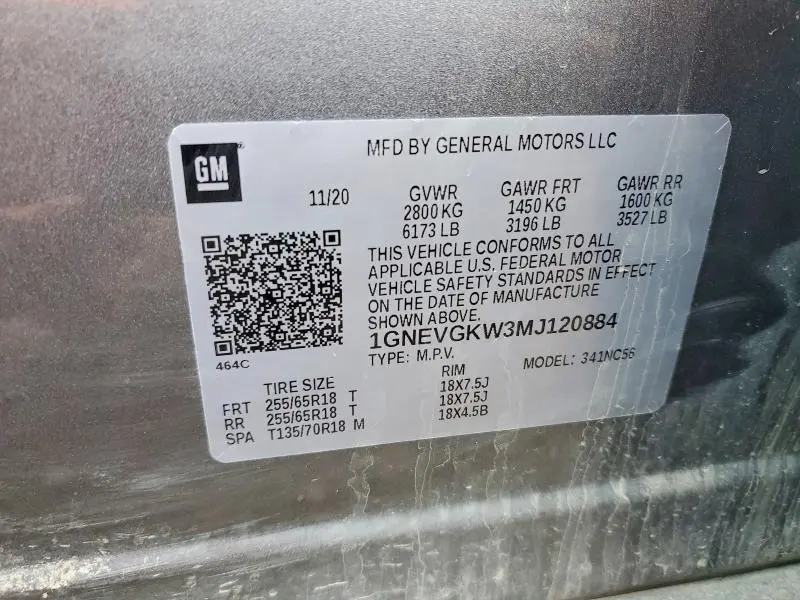 2021 CHEVROLET TRAVERSE LT  