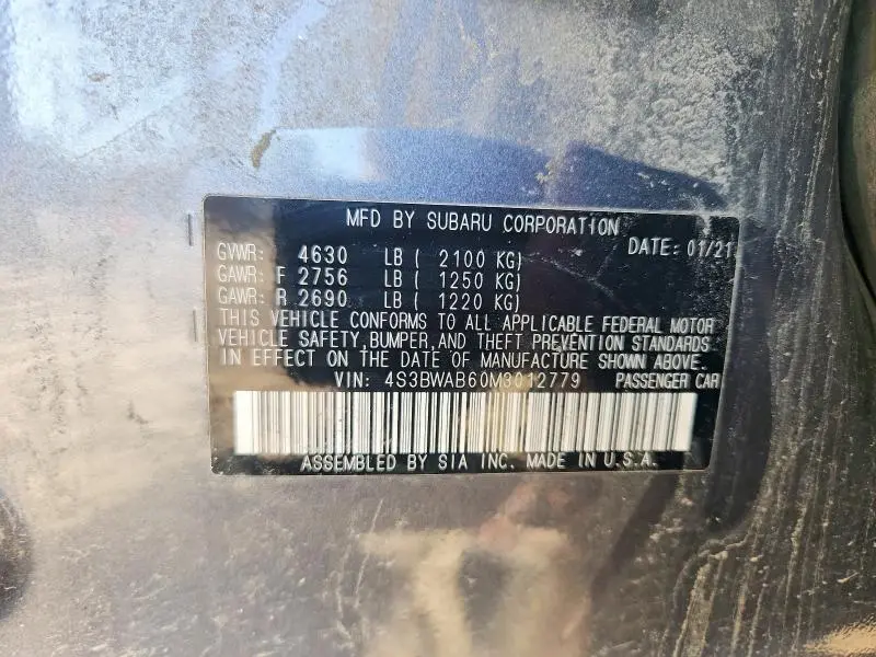2021 SUBARU LEGACY   