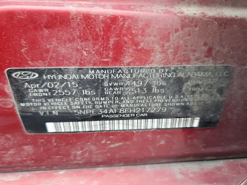 2015 HYUNDAI SONATA   