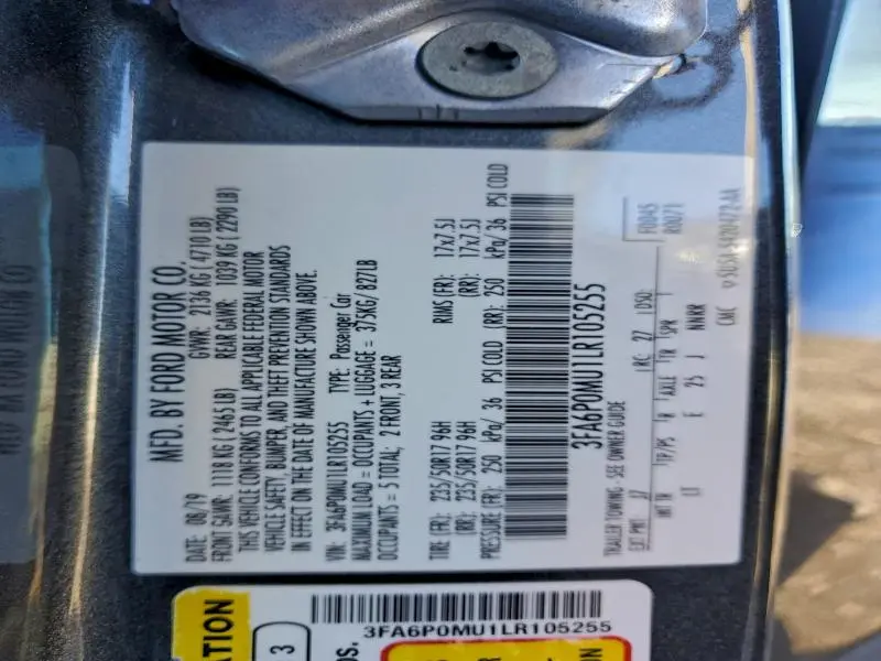 2020 FORD FUSION SEL  