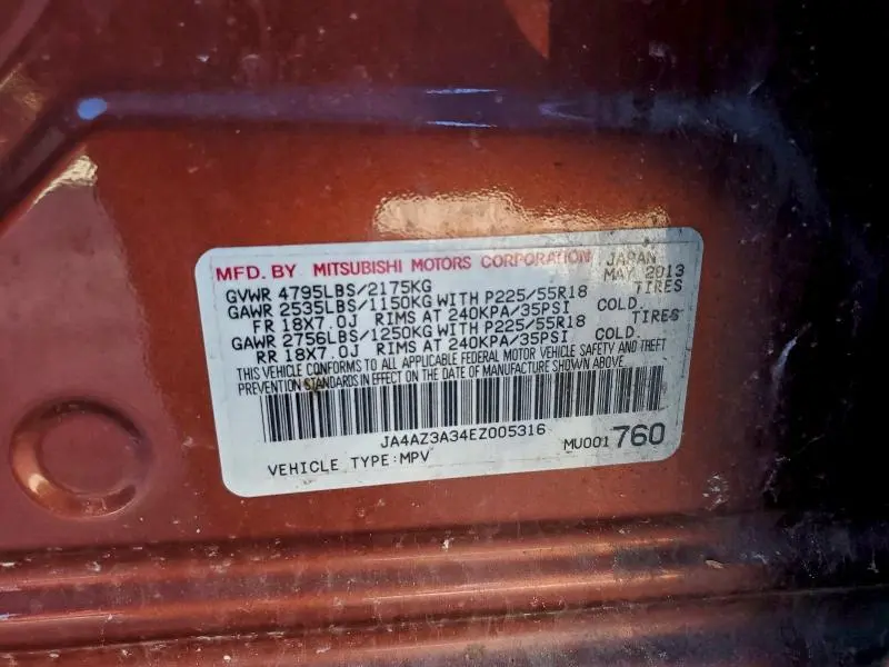 2014 MITSUBISHI OUTLANDER SE  