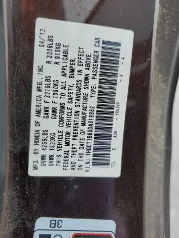 2013 HONDA ACCORD EXL  