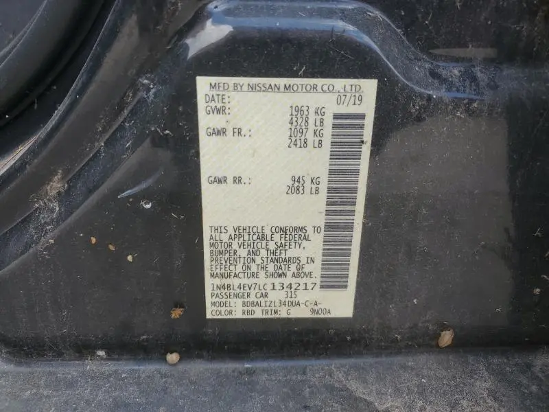 2020 NISSAN ALTIMA SL  