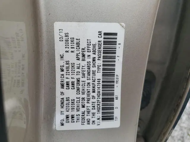 2013 HONDA ACCORD LX  
