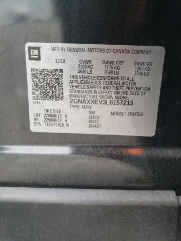 2020 CHEVROLET EQUINOX PREMIER  