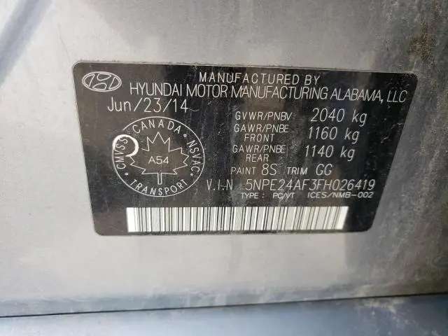 2015 HYUNDAI SONATA SE  