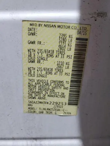 2015 NISSAN MURANO S  