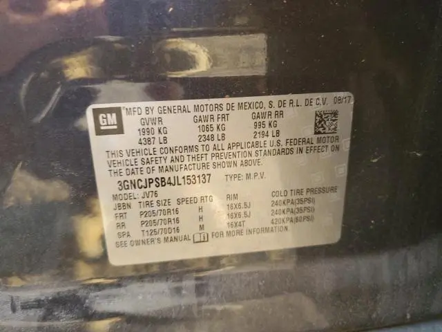 2018 CHEVROLET TRAX 1LT  